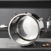 Set Pot besar komersial untuk memasak, Set panci masak Stainless Steel restoran, Set wadah makanan dengan kait logam kapasitas besar