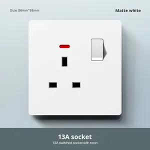 Trắng 146 loại đôi đa chức năng ba lỗ 86-loại phong cách Anh đơn chuyển đổi <span class=keywords><strong>13A</strong></span> Ổ cắm Bảng điều khiển - Product Image 2