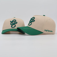 Gorra de Béisbol de 5 Paneles de Alta Calidad OEM, Dos Tonos, Logotipo Bordado en 3D Personalizado, Visera Curva, Algodón, para Hombre y Mujer, Protección Solar