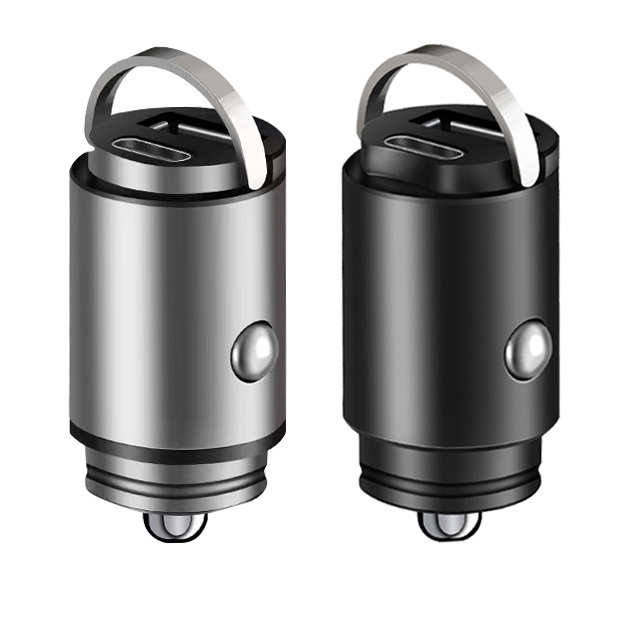 USB 30W QC3.0 Metal Car Cigarette Lighter Charger Super Fast Charge Type C PD3.0 20W Mini Car Charger Adapter for iPhone