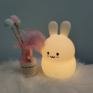 Veilleuse <span class=keywords><strong>Lapin</strong></span> en Silicone 7 Couleurs pour Enfant, Bébé, Lampe de Nuit Apaisante pour Chambre d'Enfant, Cadeau pour Petite Amie, Lampe de Chevet <span class=keywords><strong>Lapin</strong></span> pour Enfant - Product Image 2