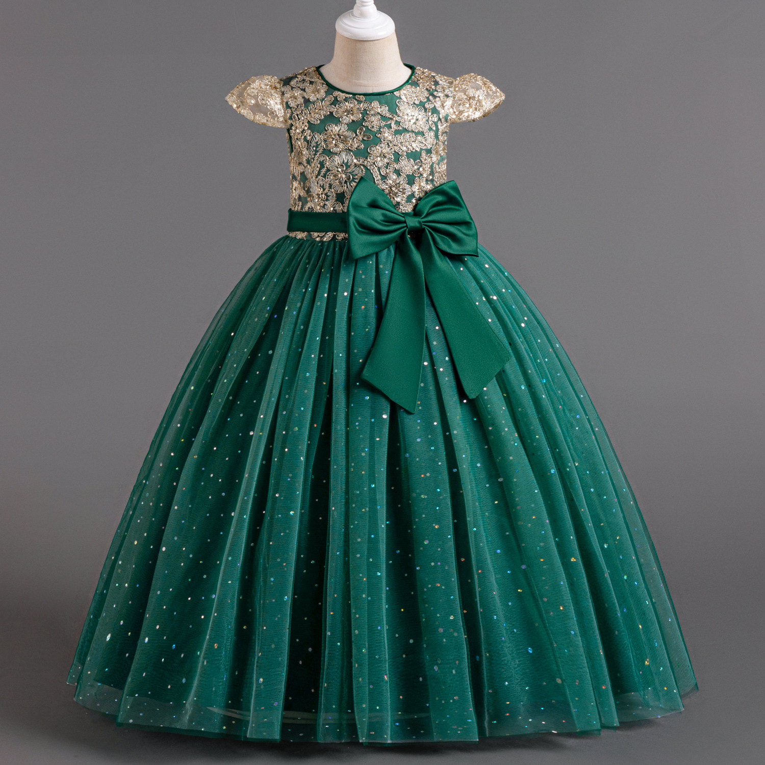 14th birthday party dresses Dideyttawl Dark Green Teens Cocktail Party Dress Birthday Dress For Girls Puffy Tulle Prom Ball Gown with Train, Dark Green / 6 main image 0