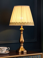 Lampe de table en laiton antique lumière chaude confortable chambre salon décor américain style européen pour mariage moderne alimentation électrique