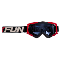 Masque Enduro Anti-Buée 18 Types Noir/Rouge Masque de Fête Fabriqué en Italie