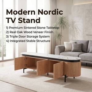 Mueble para <span class=keywords><strong>TV</strong></span> de Grado Comercial con Cubierta de Piedra Sinterizada, Pedido al por Mayor para Proyectos Hoteleros, Precio Competitivo Directo de Fábrica, Duradero - Product Image 5