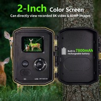 Caméra extérieure WiFi avec panneau solaire, caméra infrarouge 8K 60MP, batterie rechargeable intégrée, matériau ABS, H1W