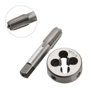 Juego de troqueles hexagonales para tubería NPT, 6 uds., 1/8 "-27 1/4"-18 3/8 "-18 1/2"-14 1 "-11 3/4 UNEF, troquel redondo, tornillo de troquel roscado a mano derecha - Product Image 2