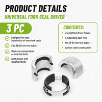 Outil universel de pose de joints de fourche de moto 39-50mm, installateur réglable de joints d'huile fendus pour fourches conventionnelles et inversées