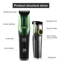 Tondeuse à cheveux sous vide IPX6 tondeuse à cheveux électrique professionnelle hommes barbe rasoir électrique aine corps boules tondeuse à cheveux
