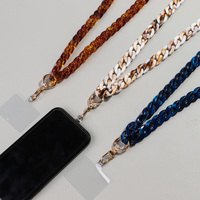Chaîne en marbre décontractée, chaîne à maillons longue de 120 cm, chaîne de téléphone portable tendance unisexe en acrylique pour les fêtes ou comme accessoire de mode
