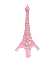 Modèle de statue Art Déco créative Tour Eiffel rose en alliage de haute qualité pour décoration d'anniversaire