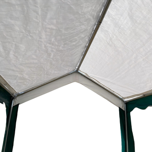 GARDENWILD - Nouveau abri de jardin robuste 2x3m en tube <span class=keywords><strong>d</strong></span>'acier galvanisé avec revêtement PVC, rayures noires et blanches, et parois latérales - <span class=keywords><strong>Prix</strong></span> bas - Product Image 3