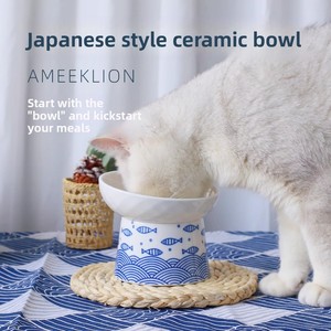 Comedero y Bebedero para Mascotas con Diseño Japonés de Peces, Antideslizante, con Boca Inclinada y Protección para el Cuello, para Perros y Gatos - Product Image 3