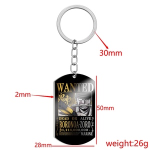 Nailing King One Piece Lufei perro de acero inoxidable foto Digital <span class=keywords><strong>llavero</strong></span> impermeable estilo de dibujos animados impresión en Color colgante Metal 3 - Product Image 5