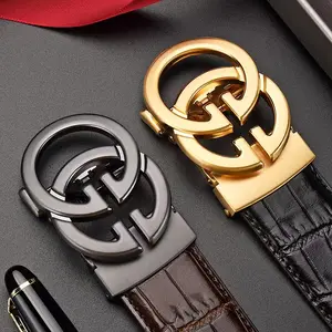 Ceinture en cuir véritable gg à boucle en métal personnalisée pour hommes grande marque de créateur ceinture noire au design classique G