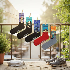 Juego de 5 Pares de Calcetines Unisex con Diseños Artísticos Coloridos, 100% Algodón, Logotipo Personalizable, Antibacterianos, Técnicas de Sublimación Digital - Product Image 3