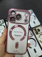 Étui de protection magnétique transparent électroplaqué en TPU Heybingo avec protection d'objectif d'appareil photo et antichoc pour téléphones mobiles