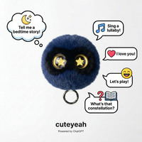 Porte-clés interactif en peluche ChatGPT Ciel Nocturne Noir avec LED à dégradé étoilé, recherche de données en ligne, support ODM, vente en gros en vrac