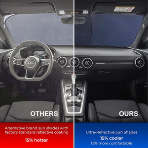 <span class=keywords><strong>Pare</strong></span>-<span class=keywords><strong>soleil</strong></span> de voiture en tissu polyester argenté anti-UV, personnalisé, vente en gros d'usine - Product Image 3