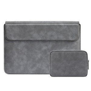 กระเป๋าใส่แล็ปท็อปขนาด 13-14 นิ้ว สำหรับ MacBook  วัสดุหนัง PU กันน้ำ  แบบด้าน  พร้อมขาตั้งและช่องใส่ของเสริม - Product Image 5