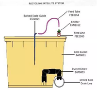 Système de culture hydroponique en seau à bulles 11L avec réservoir connecté