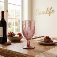 Verres à vin vintage en verre sodocalcique Samlife-RW24063, couleurs et logo personnalisés OEM