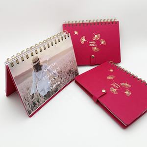 Agenda de cuero Pu rojo personalizable 2026 planificador diario espiral A5 cuaderno de tapa dura - Product Image 2