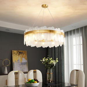 Lámpara de Araña de Cristal de Lujo Posmoderna Totalmente en Cobre, Estilo Nórdico Moderno, Lámpara de Techo para Hotel y Villa, para Sala de Estar y Comedor - Product Image 5