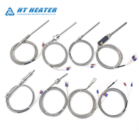 Capteur de température RTD PT100 en acier inoxydable étanche à 3 fils, haute efficacité, personnalisé Hongtai pour réservoir d'eau industriel et CVC