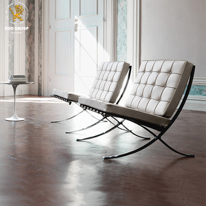Muebles <span class=keywords><strong>de</strong></span> Salón, Sillón Individual con Otomana, Cuero <span class=keywords><strong>Barcelona</strong></span>, Respaldo Ergonómico, Base <span class=keywords><strong>de</strong></span> Metal Pulido - Product Image 2