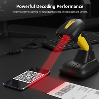 Escáner de Código de Barras Inalámbrico Industrial NT-1202W, Lector de Códigos de Barras con Pantalla CMOS y Bluetooth para Supermercados, Cajeros, Logística y Almacenes