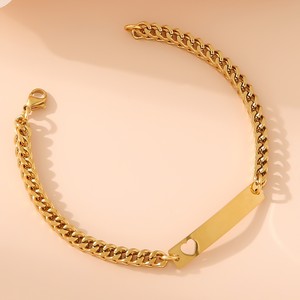 Bracelet personnalisé en gros plaqué or 18 carats, bracelet de luxe en acier inoxydable étanche et gravable pour femme - Product Image 6