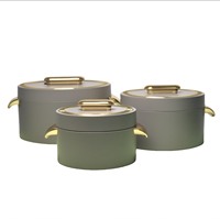 Conteneur thermique intérieur en acier inoxydable 1L 2L 3.5L avec couvercle verrouillable, poignées courbées, boîte de conservation alimentaire, empilable, finition mate