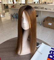 Perruque en Soie pour Femme, Expédition Mondiale, Cheveux Humains, 18 Pouces, 7*8+Soie 4*4, Effet Cuir Chevelu, T2/9