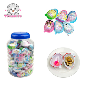 Cat and Rabbit <strong>Cartoon</strong> Design <strong>Egg</strong> Shape Chocolate Candy Chocolate Biscuit Surprise <strong>Egg</strong> with Toy Packing in Big Jar - Product Image 1