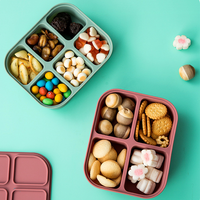 Boîte à collation Bento divisée sans BPA Conteneurs de stockage d'aliments pour bébés réutilisables Conteneurs à collation pour enfants avec couvercle