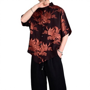 <span class=keywords><strong>Camicia</strong></span> casual in <span class=keywords><strong>stile</strong></span> <span class=keywords><strong>giapponese</strong></span>, estiva, jacquard, con perline, a maniche corte, lavabile in lavatrice, non stirabile, per il mercato transfrontaliero del Sud-est asiatico - Product Image 1