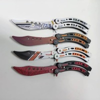 Couteau papillon d'entraînement avec lame attompie en métal pour une pratique fluide du balisong