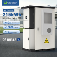 Armoire de batterie extérieure haute tension JApower 60kW 215kWh pour onduleur hybride Deye IP54 refroidi par air 588Ah LiFePO4 Stockage d'énergie