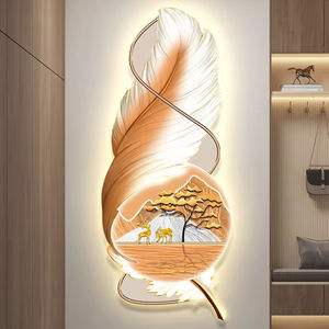 Led avec des lumières dans le couloir peinture <span class=keywords><strong>d</strong></span>écorative couloir suspendu plume sens avancé simples peintures murales modernes - Product Image 4
