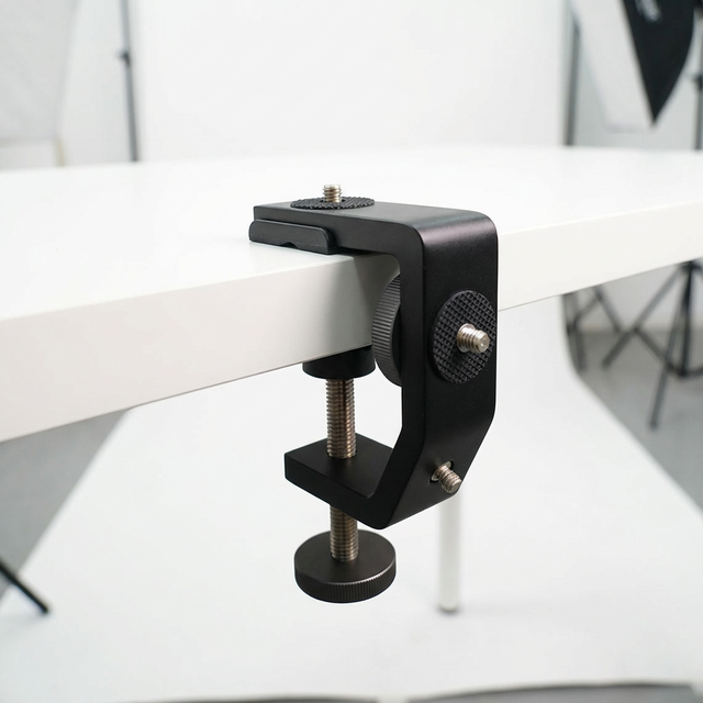 Simock 1/4 Screw Universal Desk Mount C Clamp Camera for Vlogging Live Streaming Studio Light Photography-Photo Studio Accessory