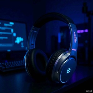 <b>Gaming</b> Headphones Over Ear Wireless Dual Mode RGB <b>Light</b> Type C Charging IPX4 Waterproof Dynamic Driver - Product Image 1