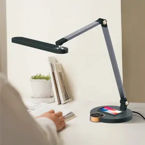 Luminária led com carregador sem fio, lâmpada inteligente, para mesa de escritório e moderna, novidade de 2023