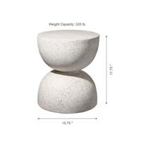 Table d'appoint en terrazzo à la recherche d'une silhouette géométrique moderne et minimaliste Table d'appoint pour plantes d'intérieur et d'extérieur