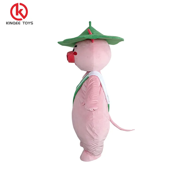 Kinqee excelente producto popular vestido de fiesta lindo animal de peluche cerdo mascota disfraz personalizado inflable gigante mascota disfraz