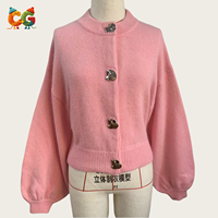 CG Factory Direct – Cardigan en maille unie à col rond pour femme avec poignets asymétriques et boutons – Fournisseur en gros