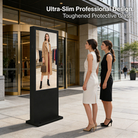 Kiosque numérique extérieur 4K UHD 32/43/55/65/75 pouces, écran publicitaire vertical ultra haute luminosité, refroidissement par air, aéroport