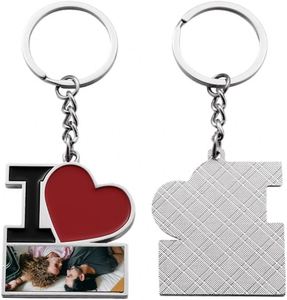 Valentine's Day Gift <b>Couple</b> Zinc Alloy Heart Keychains Thermal Transfer Printing Lightweight Luxury High Quality Lovers Keychain - Product Image 2