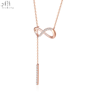 Nueva llegada productos RTS 18K oro sólido 0.10ct diamante Natural Real ajustable 16 "-18" collar con colgante de gota para mujer - Product Image 2