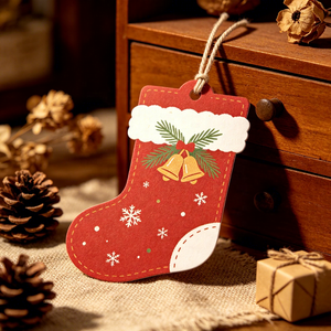 Décoration suspendue en papier de Père Noël, style dessin animé, chapeau rouge, barbe blanche, ornement de Noël - Product Image 2